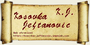 Kosovka Jeftanović vizit kartica